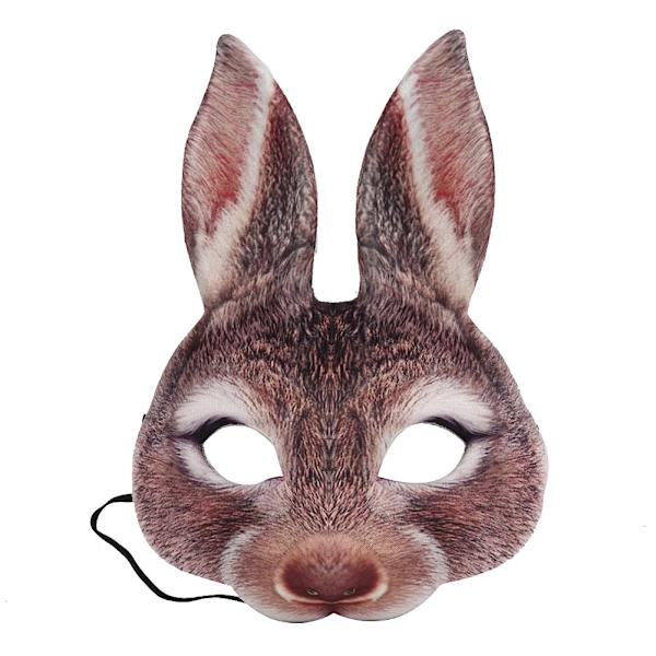Halloween påsk Dressup Party Maskerad Kanin Mask Djur Mask Tecknad Mask Brown Rabbit One Size
