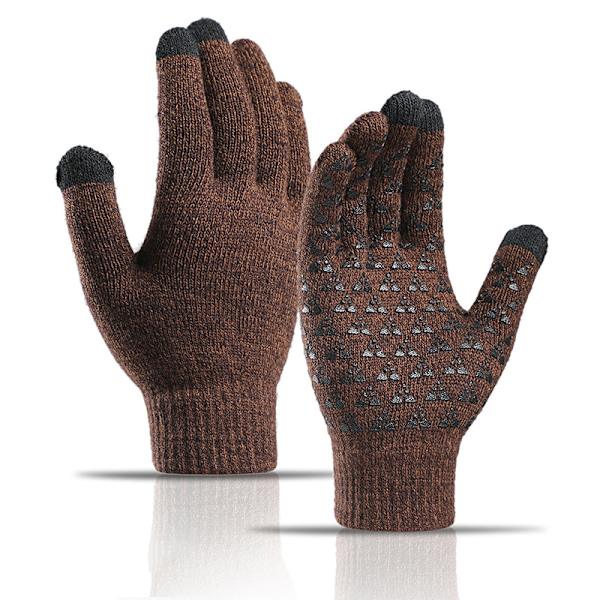 Vinter varm mössa Halsdukshandskar set Unisex vinter varm stickad mössa Halshandske för män kvinnor Black Gloves