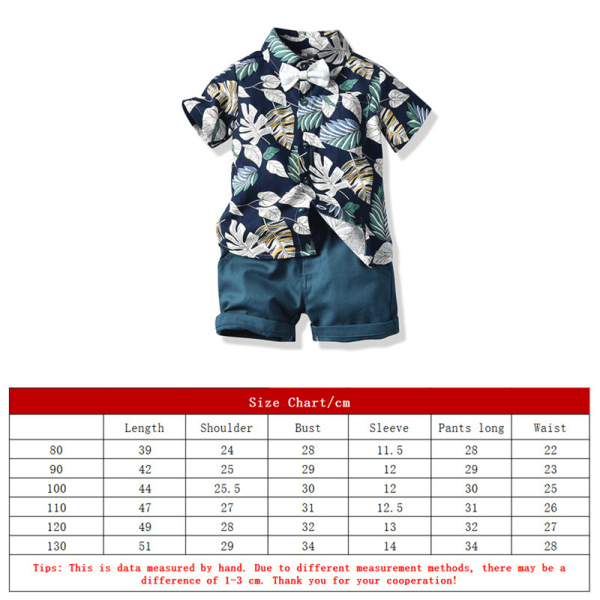 Summer Flower Shirt Shorts 2-delad set för barn Bekväma andningsbara klädesplagg för pojkar Dagligt slit 11 130cm