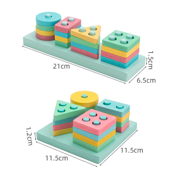 Geometrisk form Matchande block Tänkande logik Träningsleksaker för pojkar Flickor Barn Square