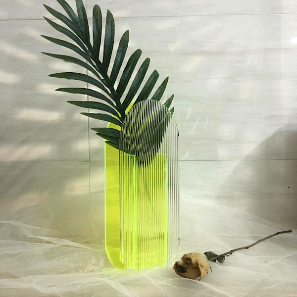 Blomvas färgglad modern samtida design blommig behållare dekoration för hemmakontoret Fluorescent Green