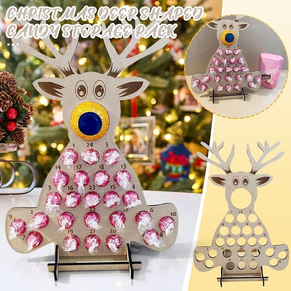 Deer Shape Candys Rack for Countdown Christmas Cool Xmas Holiday Counter Down Planner för vardagsrummet Deer