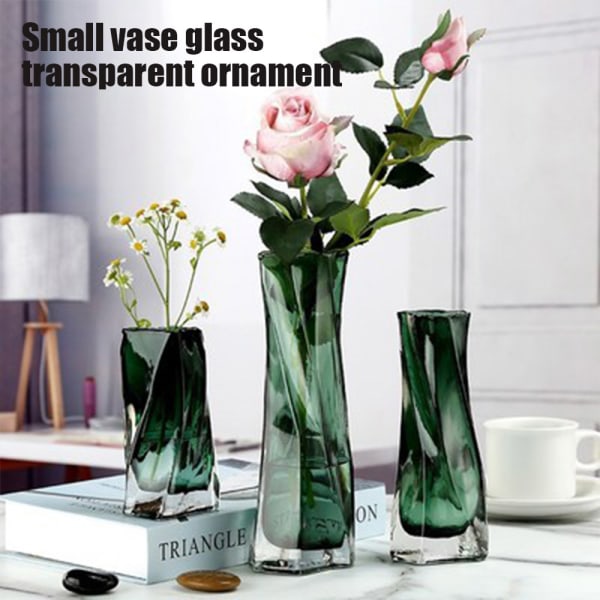 Vriden blomkruka i glas Enkel konstdesign Kreativ oregelbunden kristallvasbehållare för hemväxter 3 storlekar Big