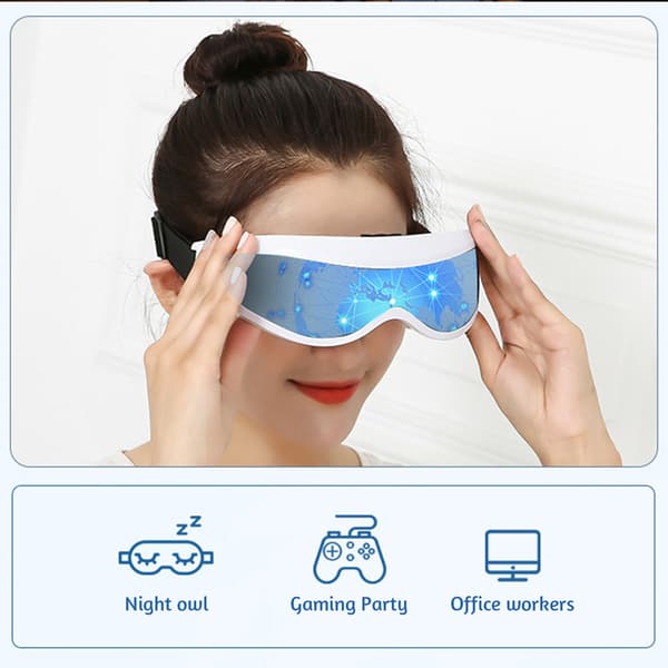 Multi-frequency Vibration Eye Massager Lätt ögonmassageapparat för hem/resor White