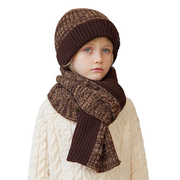 Barnmössor Scarf Set Vindtät Värmande Barnmössa för utomhusbruk Cafe