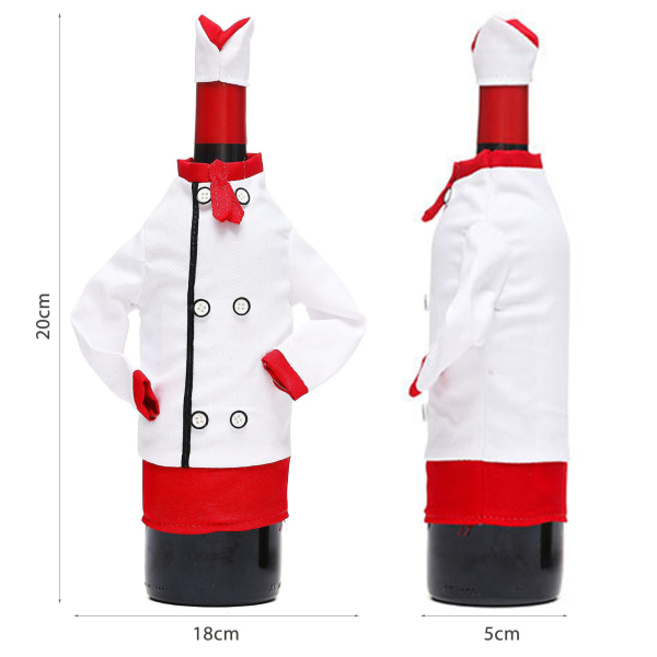 Christmas Wine Bottle Cover Creative Chef Kläder Hatt Bottle Topper Dekoration Button