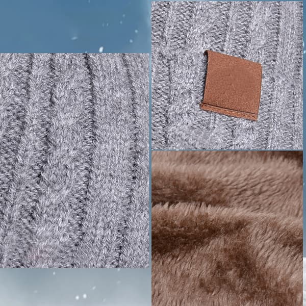 Stickad mössa för herr Halsdukshandskar Tredelat set Comfy Keep Warm Kalltät mössa för vintern Dagligt slit deep cerulean Two piece