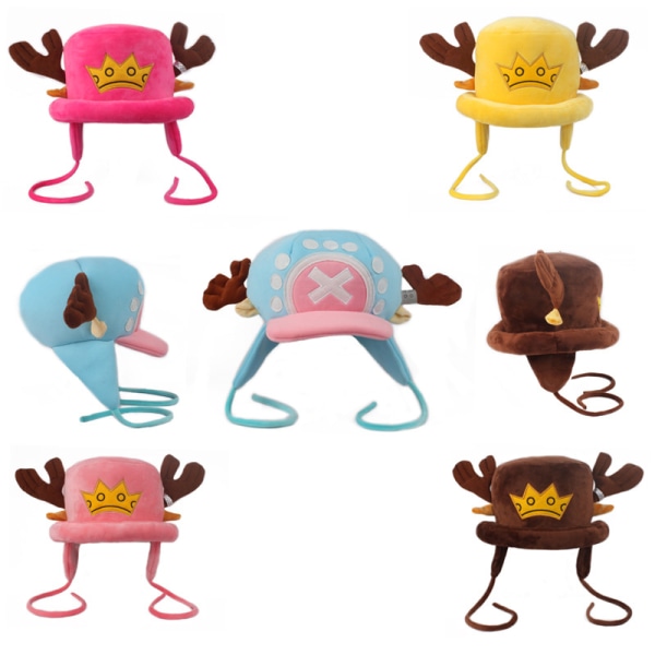 Vinterplysch varm hatt Söt tecknad Tony Tony Chopper Shape semesterpresenter för kvinnor flicka B