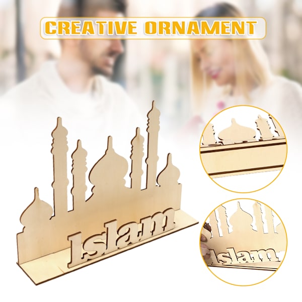 DIY träprydnad Eid Mubarak Ramadan Art Craft Decor JM01355