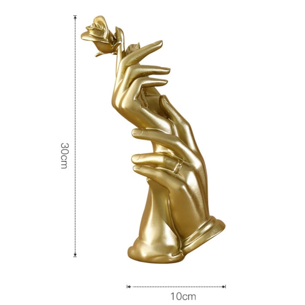 Guld Handhållen Rose Resin Dekorativt skrivbordshantverk i TV-skåp Gold