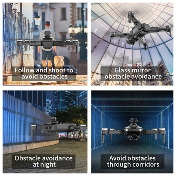 Borstlösa HD Folding Flygande Drönare Vindmotstånd Quadcopters Leksaker present till vän Familj PROSEMAX WT 3B