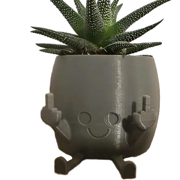 Funny Shape Resin blomkrukor Distinkt form Fashionabla blomkrukor för inomhusbruk Grey