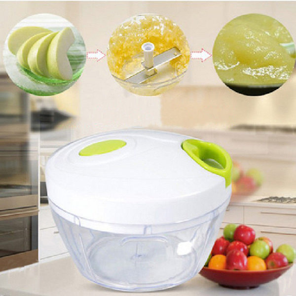 Manuell mathackare Mini Slitstark handhållen Easy Pull Food Chopper Köksredskap för grönsaksnötter Vitlök Red