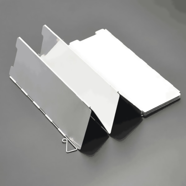 Bärbar aluminiumlegering utomhusvindruta Lättviktsbart vindskydd för campingspis utomhusgrill White