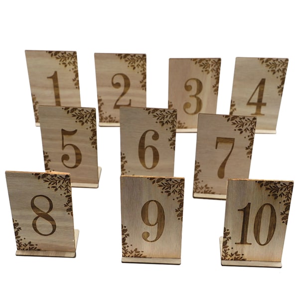 Trä bröllop nummer tabell skylt Bröllop leveranser engelska bokstäver sits tallrik