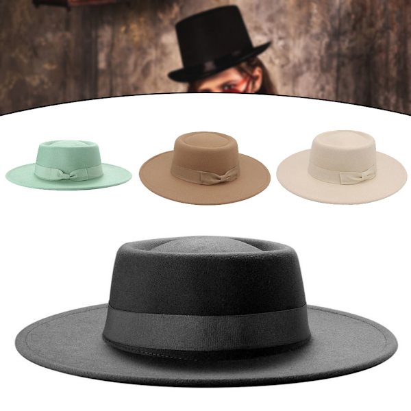Elegant kashmirfilthatt med bowknot Vattentät högkvalitativ hatt för utomhusbruk Beige