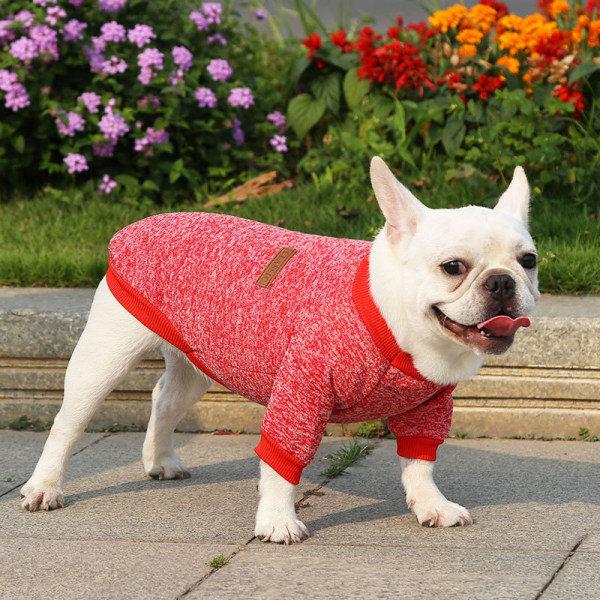 Djurkläder Mjuka, varma andas hundskjorta Sweatshirt Klassisk förtjockningssticka för hundkatt Wine Red XL