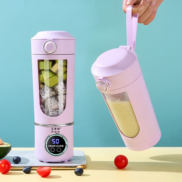 700ml Fruktjuicerkopp 12 Blader Hode Multi Hastighet Justerbar USB-Lading Husholdnings Knust Is Juicerkopp White