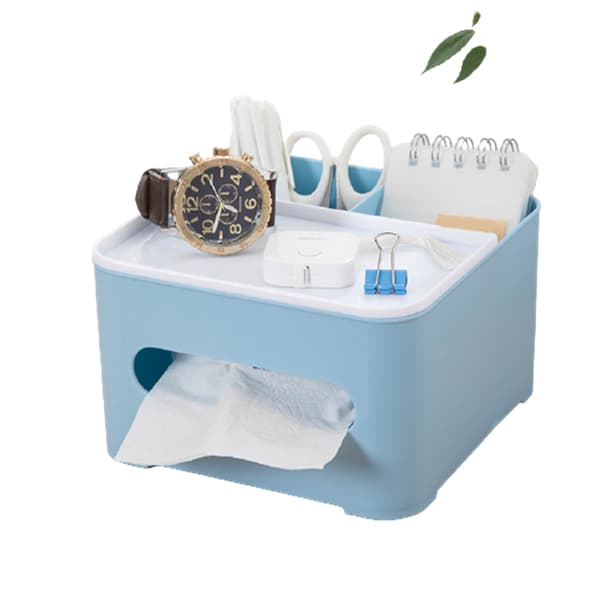 Fjärrkontroll vävnadslåda med multicells multifunktionell organizer för hemmakontor Dark Blue Large