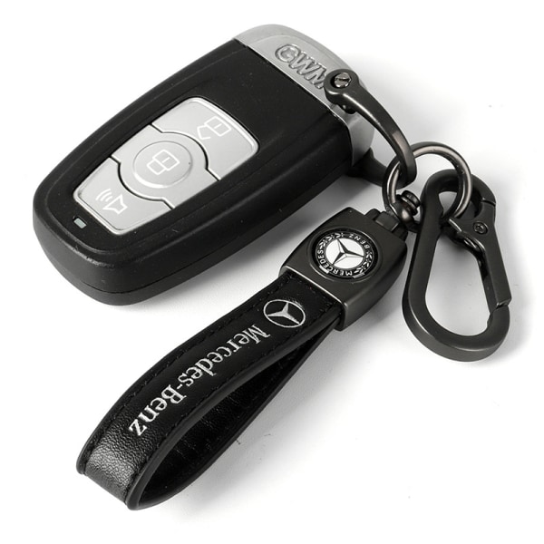 Lädernyckelring Kroknyckelhänge med bilmärkeslogotyp fjäderspänne & ring kompatibel med huvudbilmärket HONDA