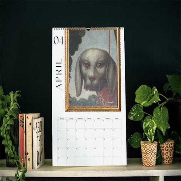 2024 Ugly Dog Hängbar Väggkalender Månatlig visningskalender för hemmastudiekontor 2024