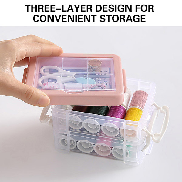 Hushållssynålslåda 6 delars kit Universal gör-det-själv-sömnadslåda Sytillbehör White