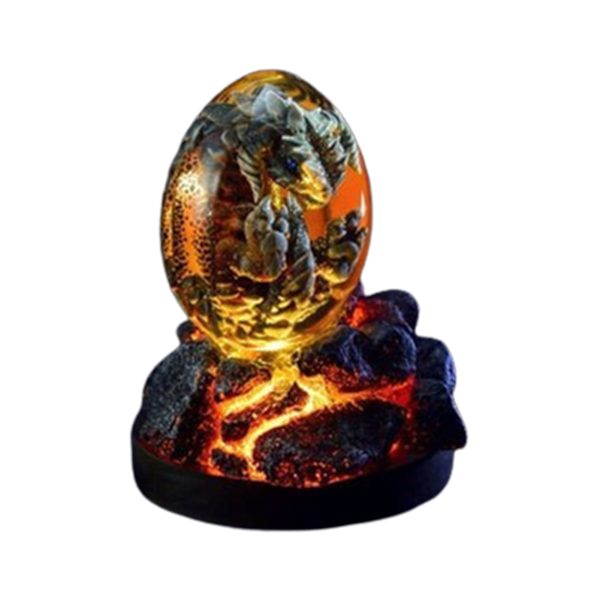 Lava Dragon Egg Ornaments Lysande Transparent Resin Dragon Egg Desktop Ornaments Utsökt unik present till jul Red Dinosaur Egg