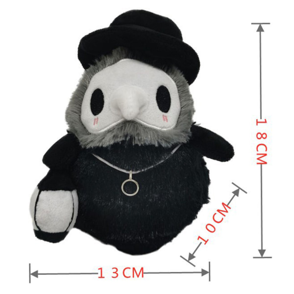 Fluffig pestläkare med glöd i mörk lykta Plyschleksakpresent till barnfamiljvänner Plague Doctor Plague Nurse