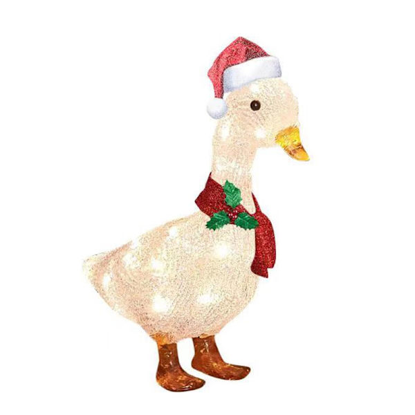 Lights-Up Anka/hjort juldekor Glödande djur med halsduk Statyer med halsduk Duck