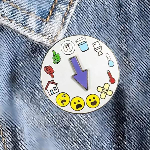 Interactive Mood Pin Snygg lätt krage Accessoarer Alla hjärtans dag present Smiling Face
