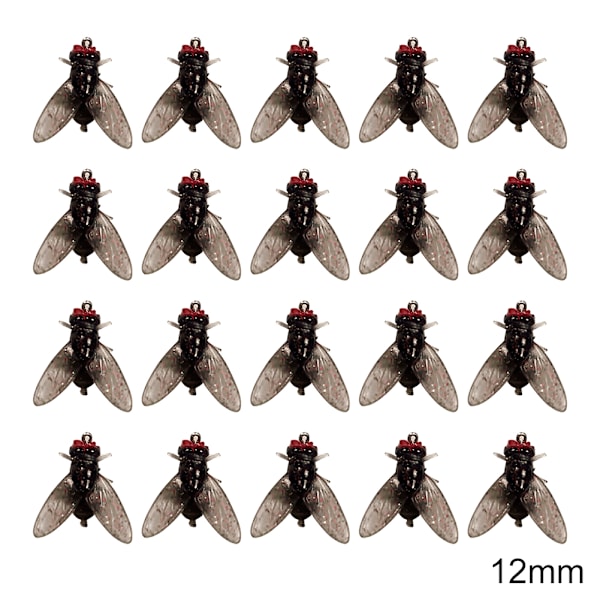 20PCS Bionics Flugfiskebete Alla-Vatten Falska Bete Med Krokar Fiskeutrustning För Saltvatten Sötvatten Black 12mm