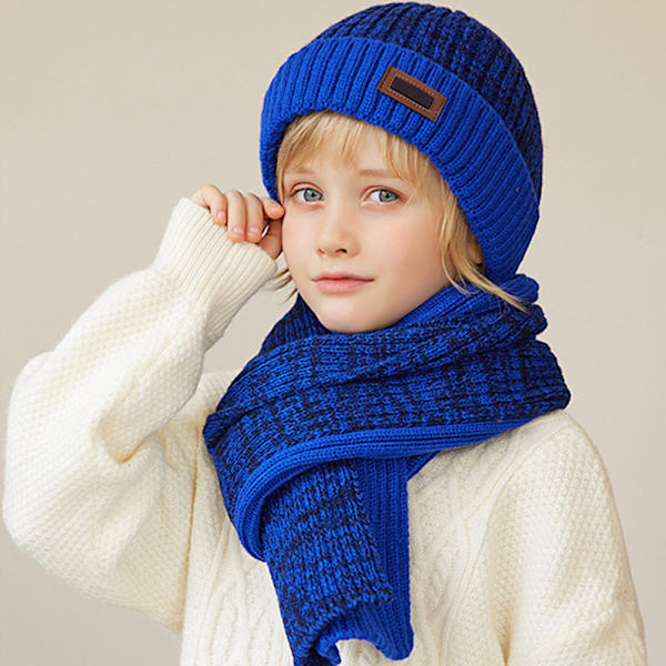 Barnmössor Scarf Set Vindtät Värmande Barnmössa för utomhusbruk Red Wine