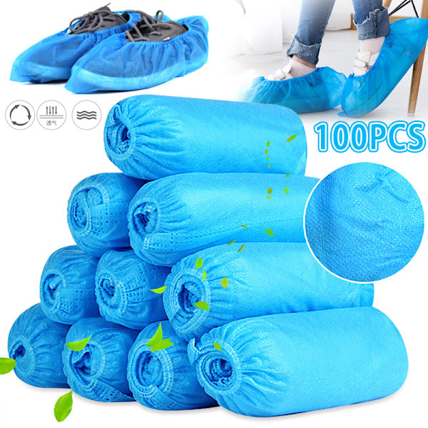 100 st Non-woven cover Engångsskoöverdrag Tjocka överdragsskor halkfria