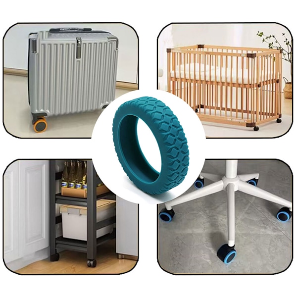 Resväskor Hjulskydd Silikon Tysta Skyddsöverdrag Bullerreducerande Anti-Repskydd Bagagehjulskydd Glow green 8pcs