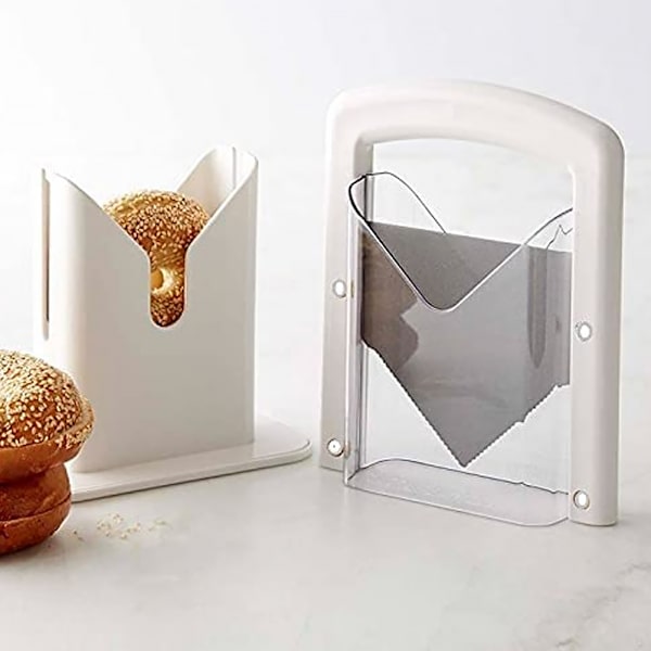 Rostat bröd Bagel-giljotinskivor Snabbskärningsverktyg för bagels utan kladd för hemköket Red