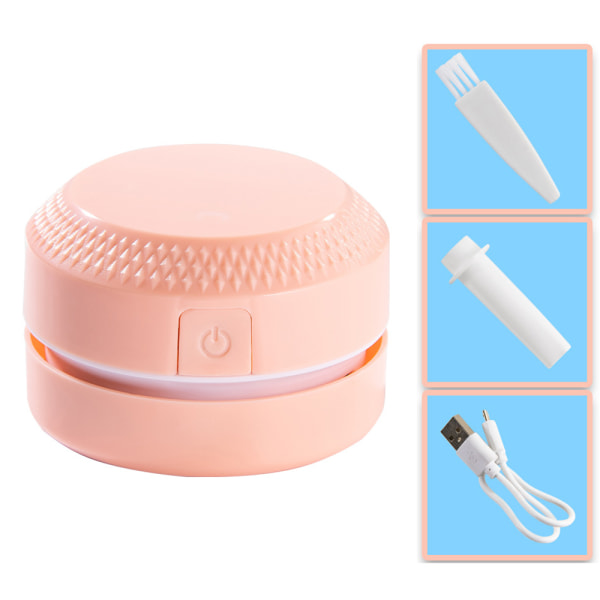 Mini Desktop Dammsugare Bärbar Multipurpose Automatisk Bordssopmaskin Pink