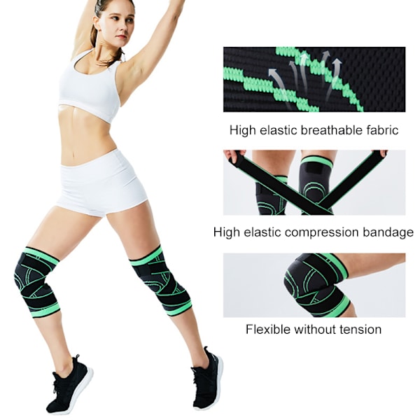 Fitness Löpning Cykling Elastiska knäskydd, halkfria stödbyxor Sport Kompression Knäskyddsfodral för basket Sport Pink XL
