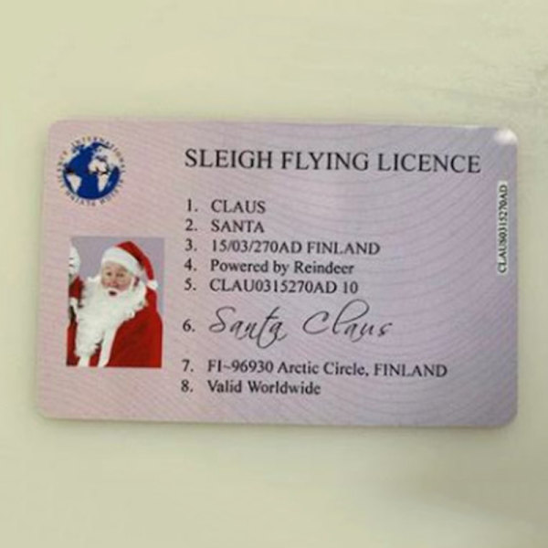 Jultomten tappade körkort Intressant specialjulkort Jultomten flygkort för julprydnad 1