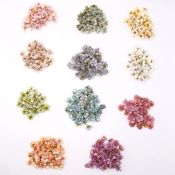 Mini konstgjorda blommor Flerfärgad DIY-krans Handgjord hantverksdekoration för bröllopsfödelsedagsfest Light Pink 100pcs