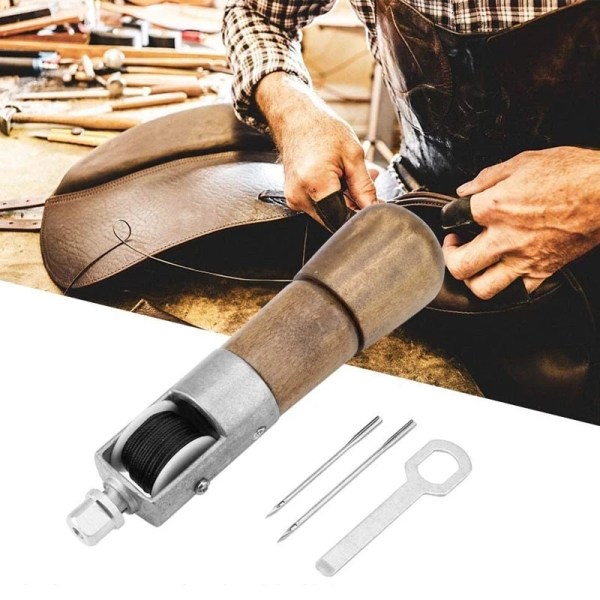 Leathercraft sömnad sömnad syl nål verktygssats för handarbete DIY Läder Skoplånböcker Plånböcker Kläder Reparation Style 1