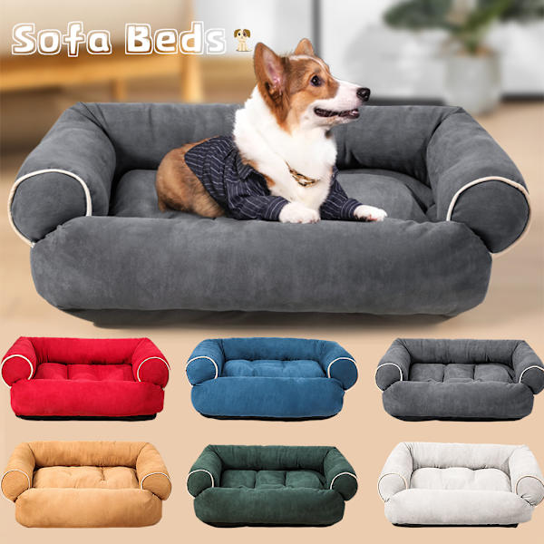 Solsäng Maskintvättbar Supermjuk plysch fluffig värmande husdjurssäng Dark Grey M