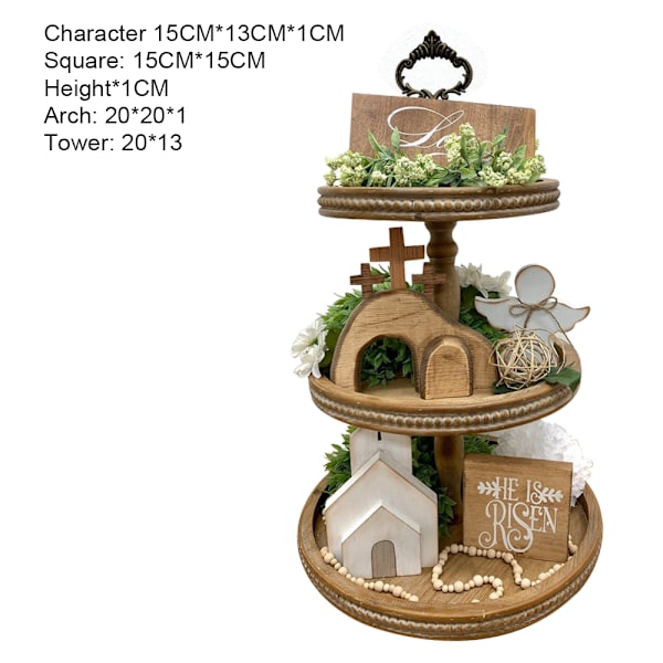 Jesus Tomb påsk bricka Bundle Kit Scen Ornament Trästaty Heminredning A