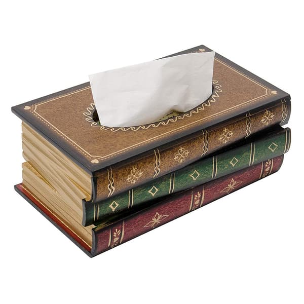 Klassisk retro träbok vävnadslåda rektangulär vävnadshållare dispenser cover Case