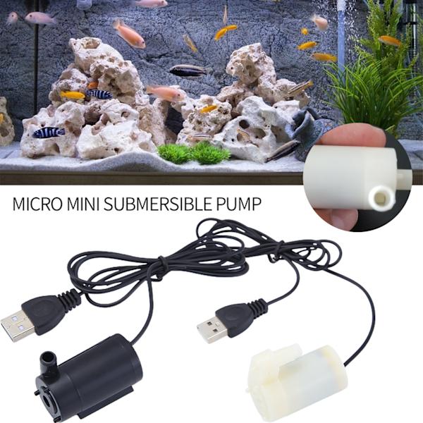 USB Lågspänning liten vattenpump Multipurpose Micro Mini dränkbar pump White