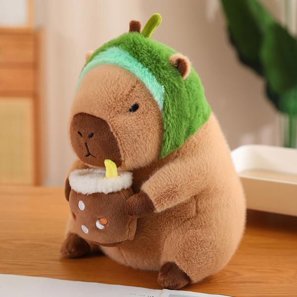 Tecknad Capybaras plyschleksak med sött cover Bekväm plyschfyllning, slängkudde för sovrum, vardagsrum 30cm