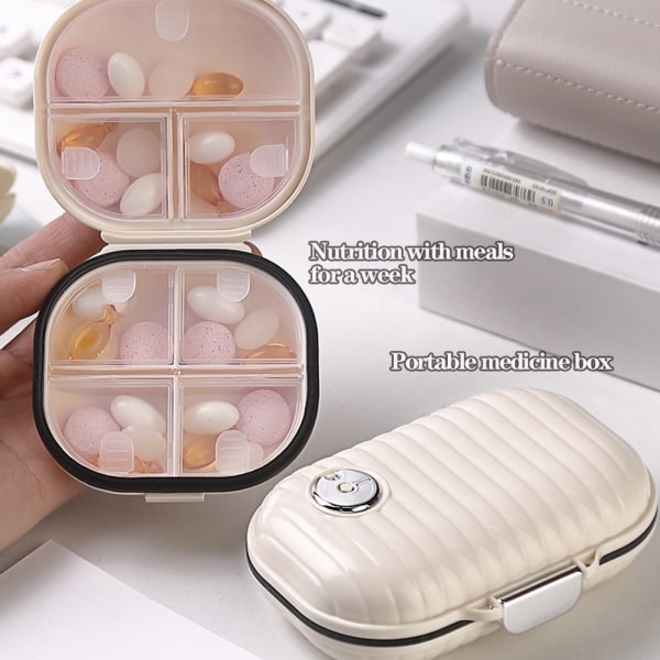 Mini Bärbar tablettdispenser Medicinlåda med stor kapacitet Fuktsäker förseglad förvaringslåda för tabletter Square