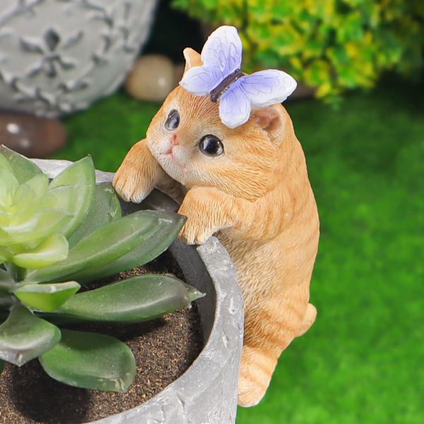 Söt katt miniatyrprydnader Hem Fairy Trädgårdstillbehör för minilandskap Bs38016