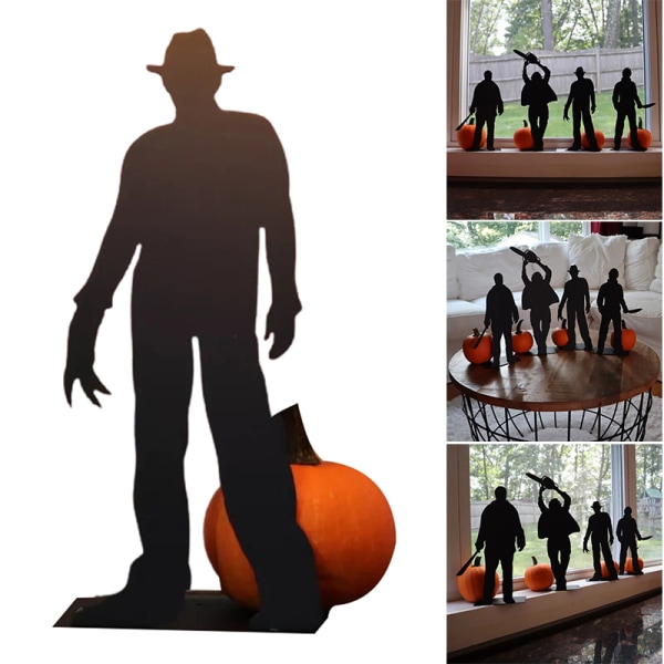 Halloween Bordsskiva Shadow Figurer Metal Desktop Ornament Hem Restaurang Dekoration 12inch A