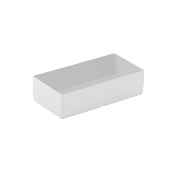 Desktop Organizer Bin med handtag Klassificerad förvaring Stapelbar korg Tjock PP material för kontor hem diverse Size 3 8.5*17*4.2 Cm
