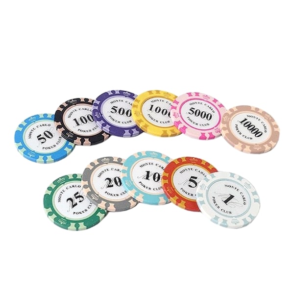 Poker Chip Mahjong Texas Hold'em Poker Chip High End Spelkort Casino Tillbehör Face Value 2